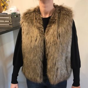 Brown fur vest